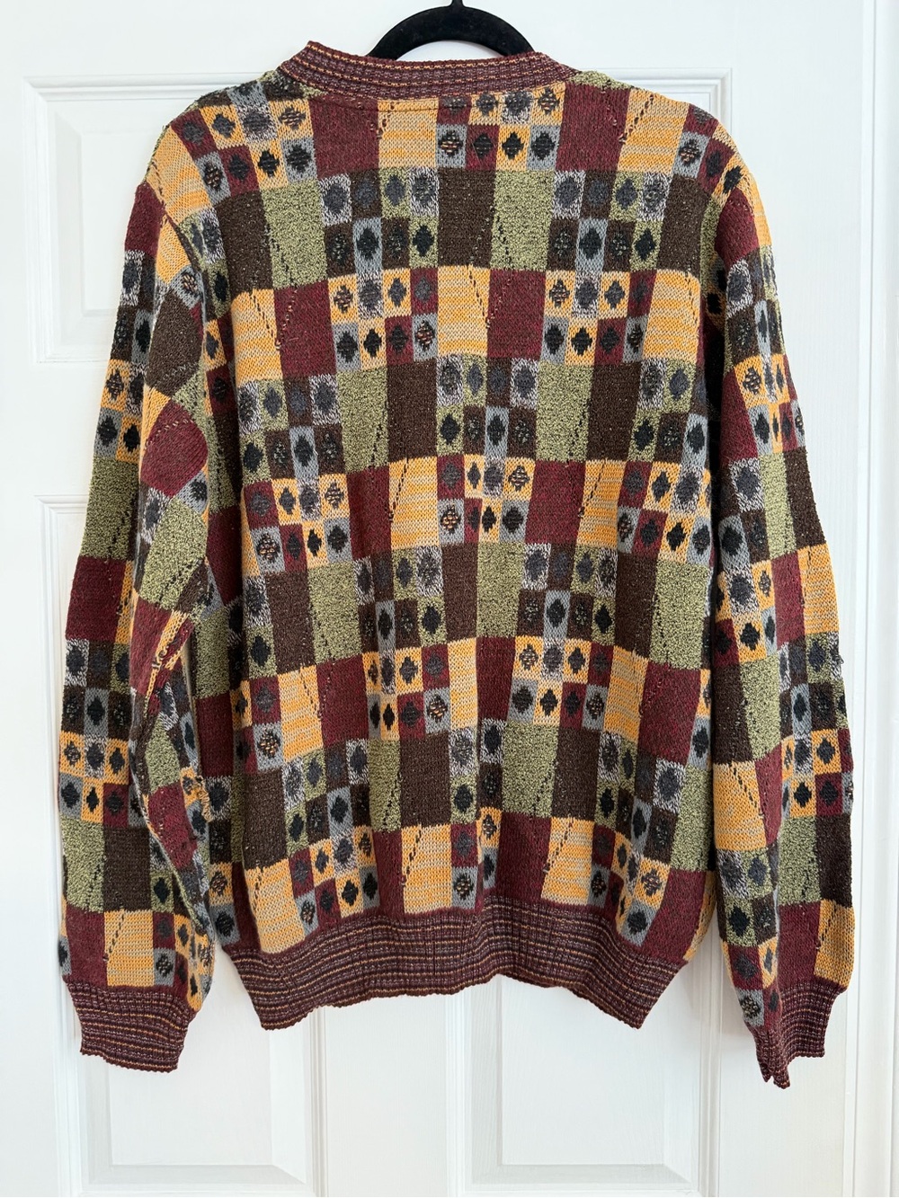Vintage Mauro Thompson Made in Italy Merino Wool Geometric Sweater Men’s M - Picture 5 of 5